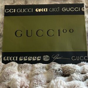 Gucci Authentic Medium Green Black Gucci Empty shopping gift Bag